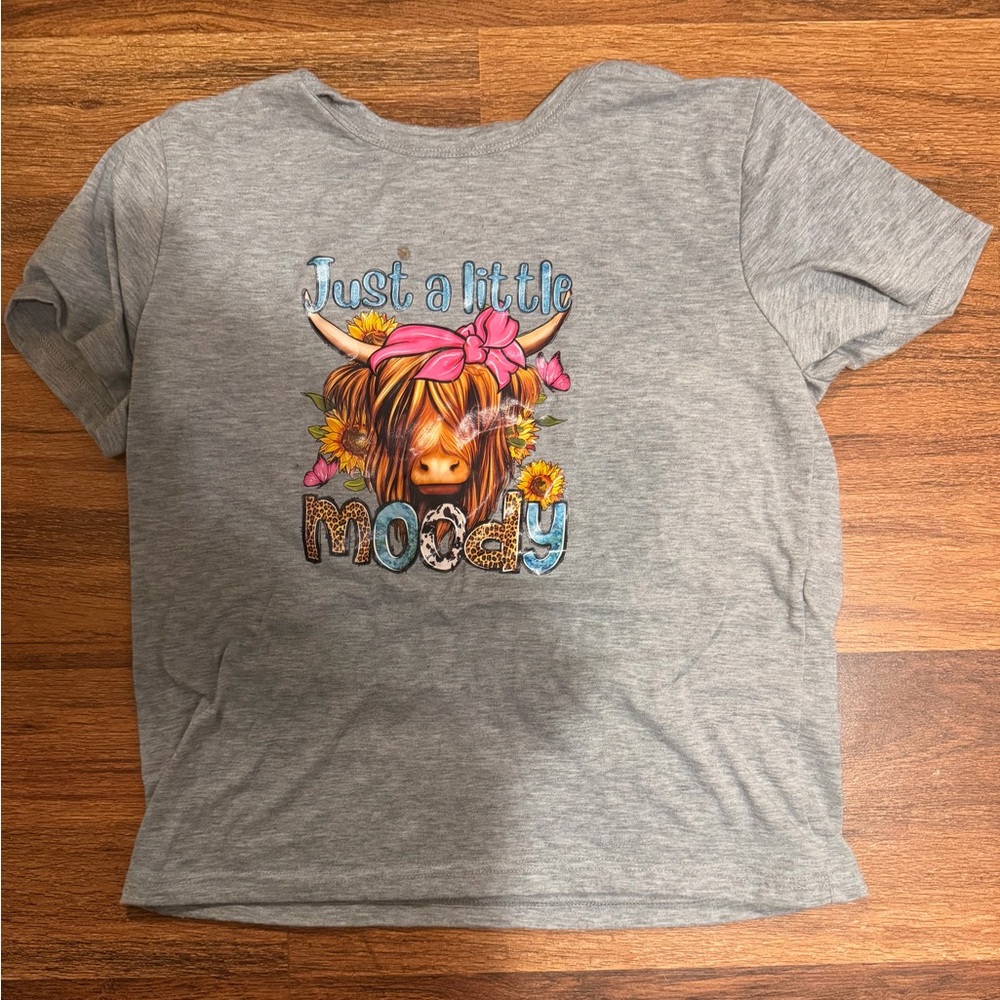 Moody Graphic Gray Kids Tee